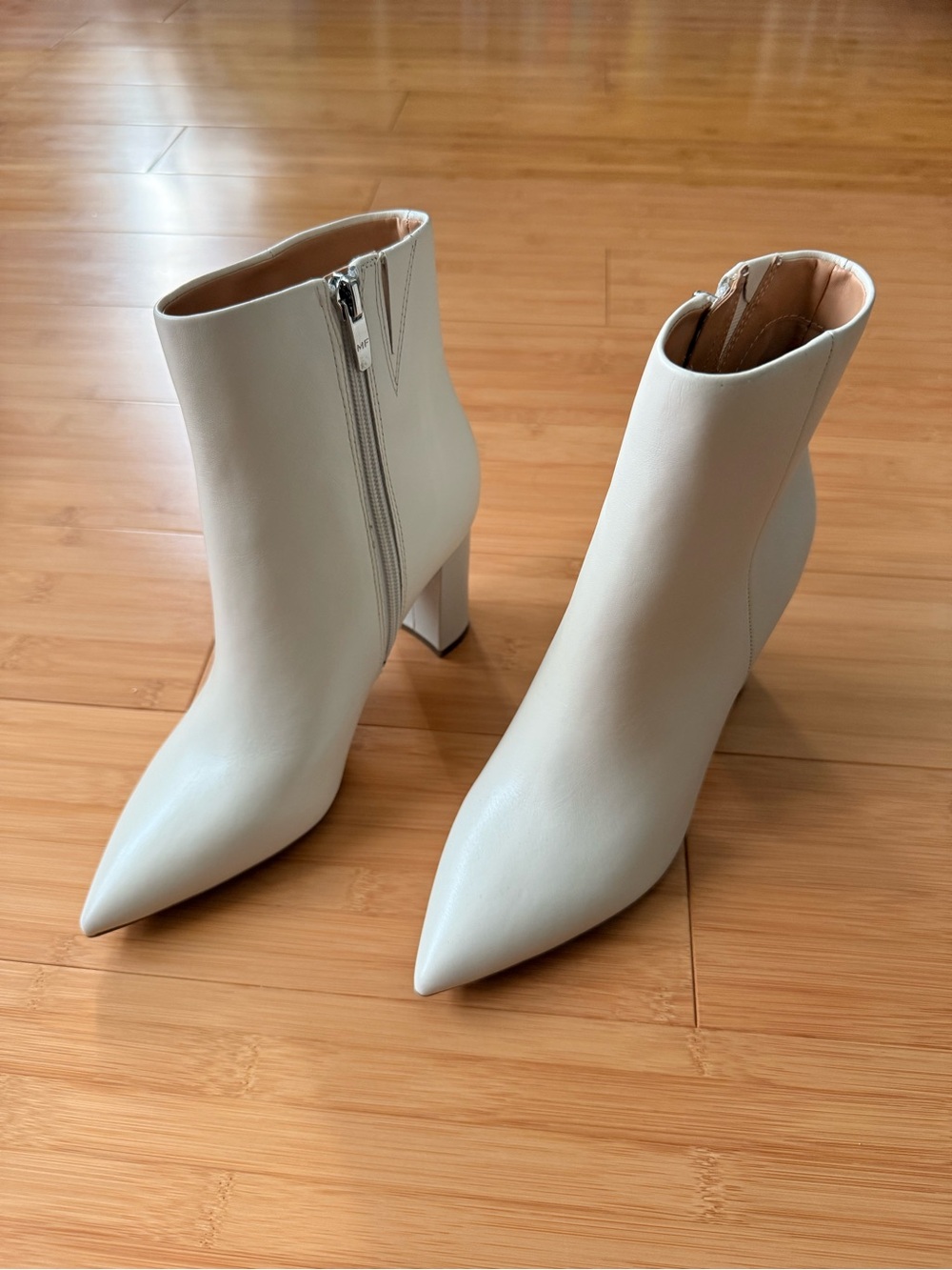 Marc Fisher - Glorena - Pointed Toe Ankle Booties - Cream - Size 7